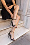 Clement Women's Black Single Strap Back Detail Heel Sandals - 8