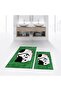 Digital Printed Non-Slip Base Washable Double Bathroom Mat Toilet Seat Set, V-KLOZET-43-GREEN,