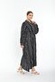 Plus Size Black and White Line Detail Thin Summer Dress - 2
