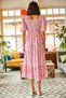 Women's Pink Elastic Casual Woven Viscose Dress ELB-19001483 - 7