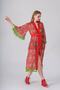 Thin Voile Fabric Cotton Kimono Tassel Detail Long Pareo and Beach Dress