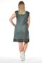 Plus Size Women's Comfortable Dress with Padded Hem and Lace Detail - Dark Green - 6