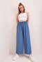Women's Indigo Elastic Waist Relaxed Cut Aerobin Trousers - 2