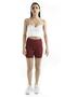 Spocket Claret Red Pocketed High Waist Yoga Shorts Tights 6" - 2