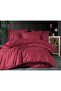Exclusive Jacquard Double Cotton Satin Duvet Cover Set Hemera v2 Claret Red - 2
