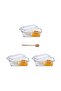 3 Storage Containers with Refrigerated Compartments, Jam Bowl, Honey Bowl, Breakfast Bowl + Baran Wooden Honey Spoon (daldız)