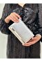 Croco Silver Evening Dress Clutch Portfolio Bag - 2