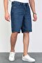 Men's Dark Blue Baggy Fit 100% Cotton Denim Shorts Arthur-Kymavi̇