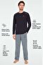 - Men's Navy Blue Oversize Pajama Set - 5