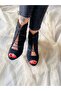 Smi̇le Black Wood Suede Laces 5 cm Heeled Summer Boots - 5
