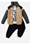 Future Printed Hooded Cotton Baby Set 3-Piece Set Cardigan Sweatshirt Bottom - 4