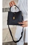 justpolo WOMEN'S BLACK 5 COMPARTMENT SHOULDER AND CROSSBODY BAG - 5