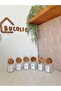 6-Piece Glass Spice Jar Set with Wooden Ball Cover + 6 Mini Spoons / 300 ml / Labeled - 2