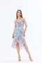 Double Breasted Cut Patterned Chiffon Dress - 2