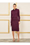 Cuffed Sleeves Crop Shirt and Wrap Style Pencil Midi Skirt Set - 2