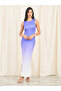 Ombre Print Maxi Bodycon Dress and Abaya Set - 4