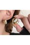 Imported Steel cambered hoop earrings gold color hoop earrings