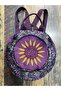 Fargin Bohemian Embroidered Round Backpack - Waterproof, for Daily Travel