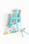 Boy Painter Set 10 Pieces - 20x30 cm Canvas with Prefixation, 2 Pieces.Brush, Palette, Paint & Easel - 3