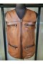 Genuine Leather Multi-Pocket Zippered Vest