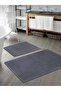 Carpet Plush Anthracite Bath Mat Set of 2 Large Size (100x60) (50x60) Washable