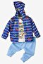 Car Patterned Hooded Cotton Raincoat Baby Set - 2