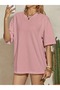 Women's Crew Neck Unprinted Oversize Plain Basic T-Shirt - 2