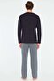 - Men's Navy Blue Oversize Pajama Set - 4