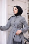 فستان حجاب أسود - نمط مربع وتفاصيل زر