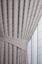 Background Curtain - Linen Series Gramaged Pompom Pattern Beige Close Pleat (1X3) Single Wing Curtain - 3