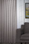 Background Curtain - Linen Series Gramaged Pompom Pattern Beige Close Pleat (1X3) Single Wing Curtain - 2