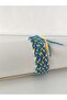 Yellow and Navy Blue Thin Braided Fan Bracelet and Headband 3-Piece Set
