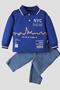 Baby Boy Cotton Polo Set Trousers Top Double Set - 2