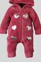 Winter Sweet Plush Heart Welsoft Jumpsuit Hooded Baby Jumpsuit - 3