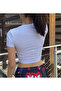 Tech Ribbon Detail Lace Cropped Blouse - 2