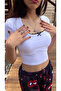 Tech Ribbon Detail Lace Cropped Blouse