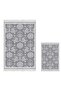 Digital 3-Piece Bathroom Mat Set Trend Felt Non-Slip Base Mixed Oval Modern Queta Gray - 2