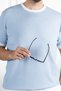 Interview Sarar 0 Collar Combination Rayon Fine Knit Blue T-Shirt - 3