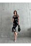 Black Crew Neck Half Sleeve Dress  puqqa02 - 5