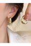 Imported Steel cambered hoop earrings gold color hoop earrings - 2