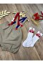 Circus Concept Beige Baby Boy Salopet Bow Tie Socks Set