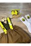 Handmade Avocado Concept Baby Boy Shorts Salopet Bow Tie Socks Set - 5