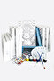 Boy Painter Set 10 Pieces - 20x30 cm Canvas with Prefixation, 2 Pieces.Brush, Palette, Paint & Easel - 5