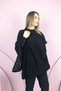 Women's Mother Wool Knitwear Zigzag Ethnic Pattern Winter Black Thick Shoulder Shawl 104 - 2