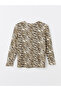 Lcw Women's Crew Neck Patterned Long Sleeve Blouse - 2