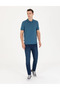 Indigo Slim Fit Polo Collar Basic T-Shirt - 4