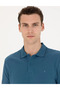 Indigo Slim Fit Polo Collar Basic T-Shirt - 2