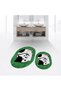Digital Printed Non-Slip Base Washable Oval Double Bathroom Mat Toilet Seat Set, V-O-KLOZET-43-GREEN,