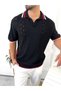 Breathable Polo Collar T-Shirt , Sweat-Resistant Cotton Knit T-Shirt, Oversized Knit T-Shirt - 5