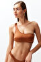 Brown Gathered Brazilian Bikini Bottom TBESS24BA00112 - 5